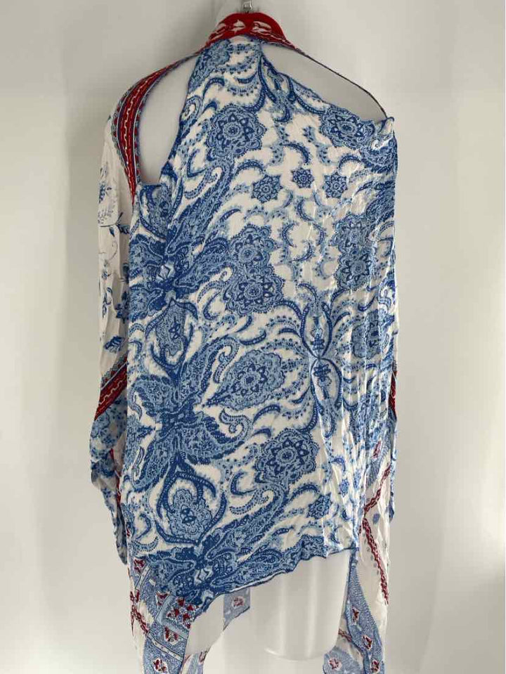 Size One Size FREE PEOPLE Red Print Cardigan