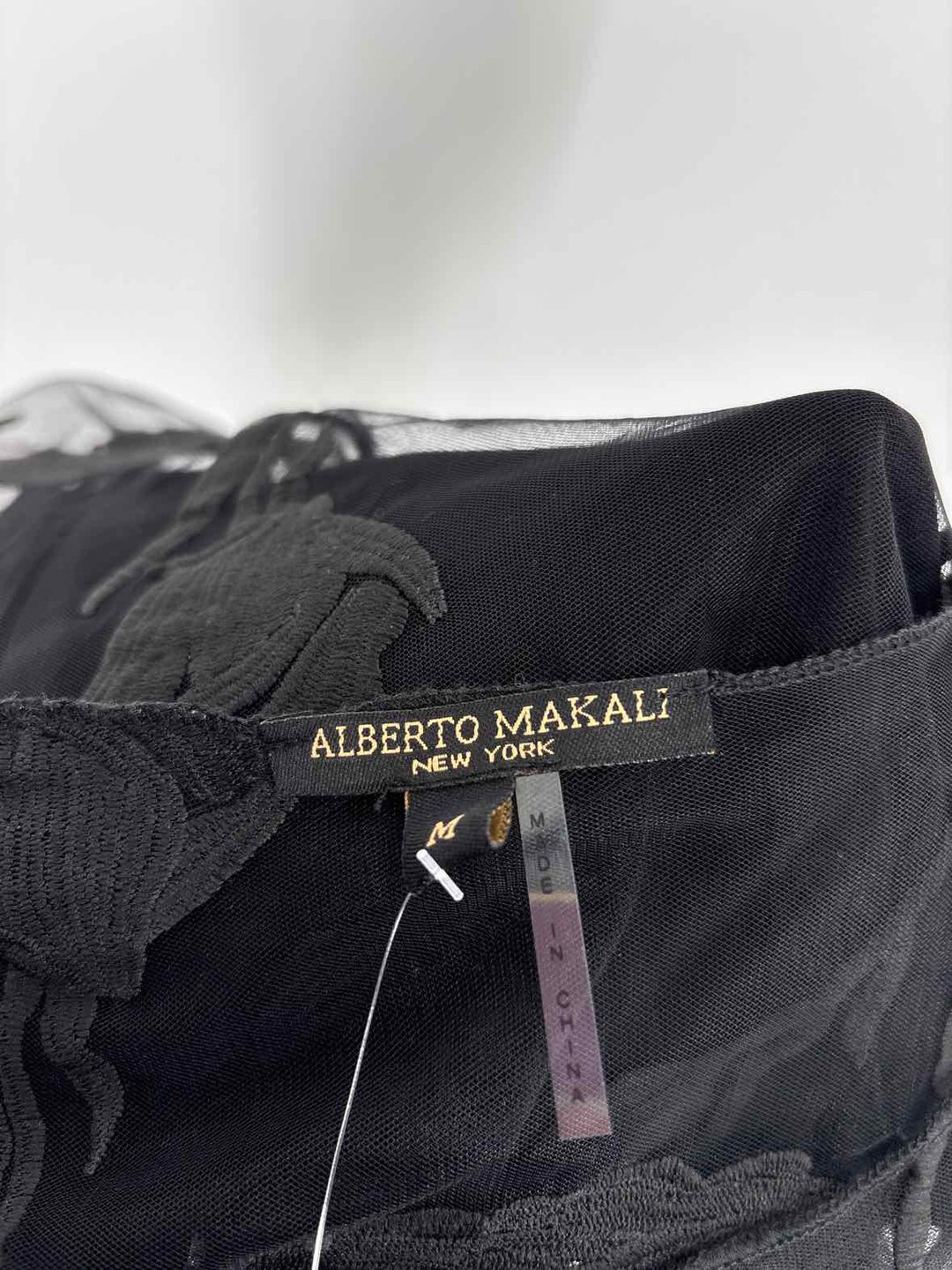 Size M ALBERTO MAKALI Black Lace Shirt