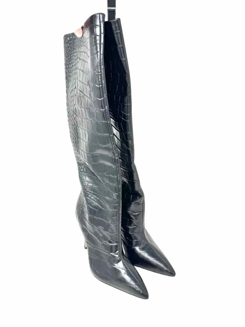 Shoe Size 8 Black Leather Boots