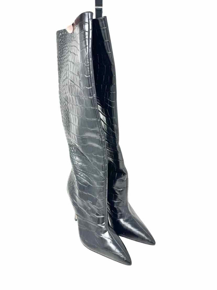 Shoe Size 8 Black Leather Boots