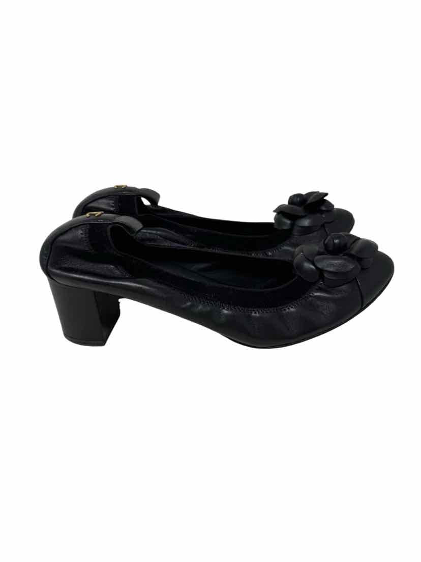 Shoe Size 38.5 Chanel Black Leather Luxury - Pumps