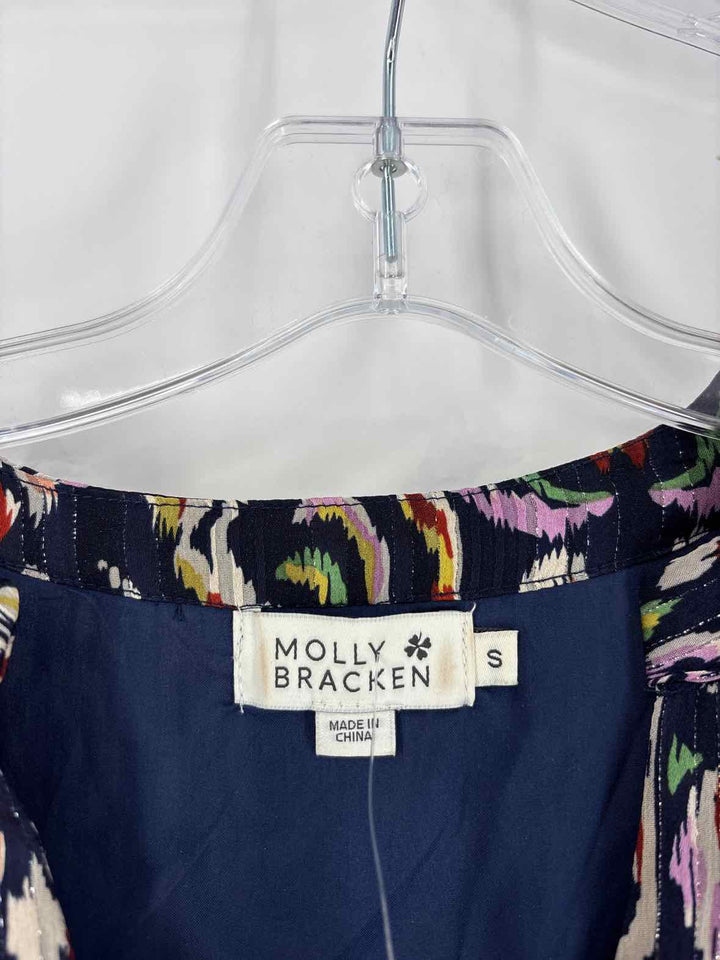 Size S MOLLY BRAKEN Navy Print Dress
