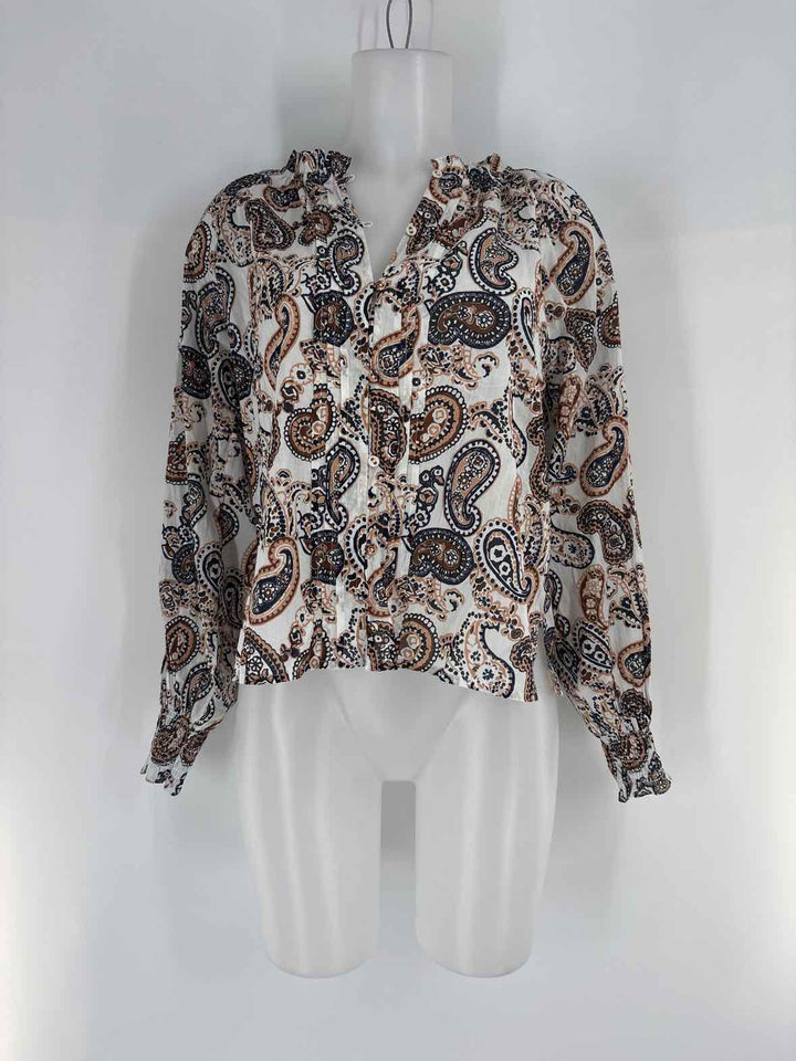 Size XS CLEOBELLA White Print Shirt