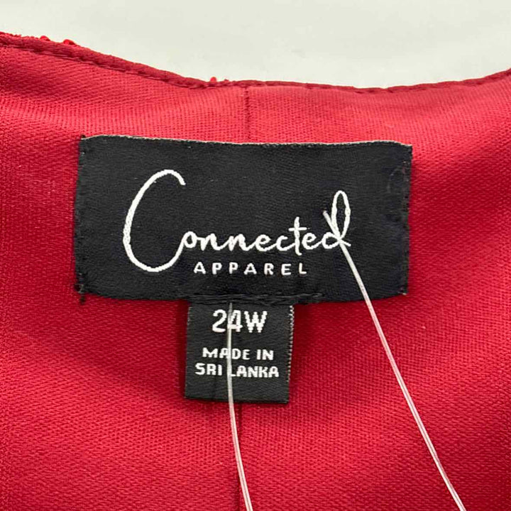 Size 24 CONNECTED APPAREL Burgundy Dress