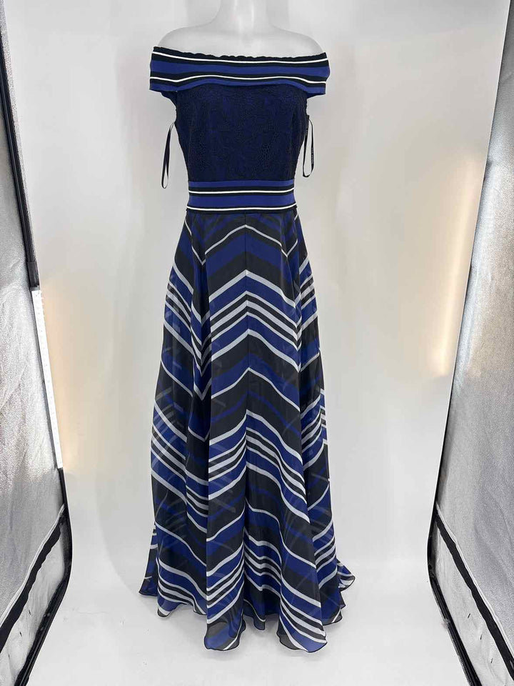 Size M TADASHI SHOJI Purple Print PROM