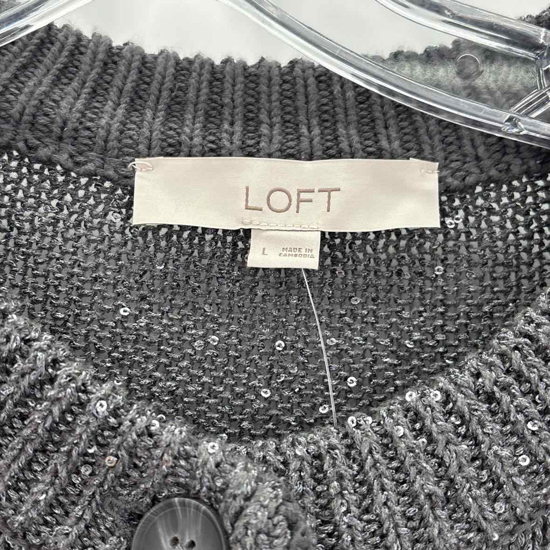 Size L Ann Taylor Gray Cardigan