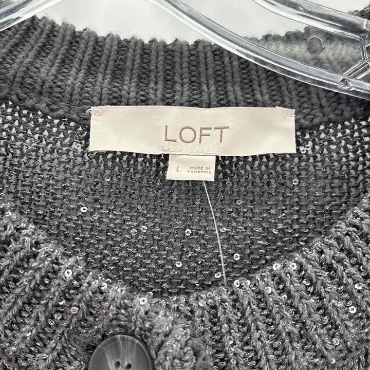 Size L Ann Taylor Gray Cardigan