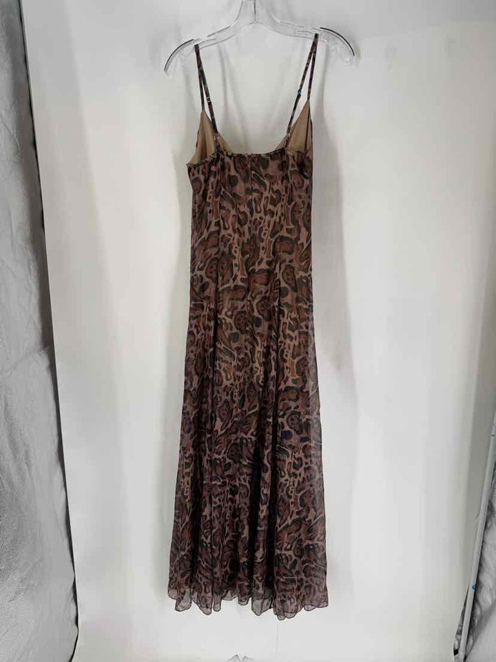 Size M Brown Print Dress