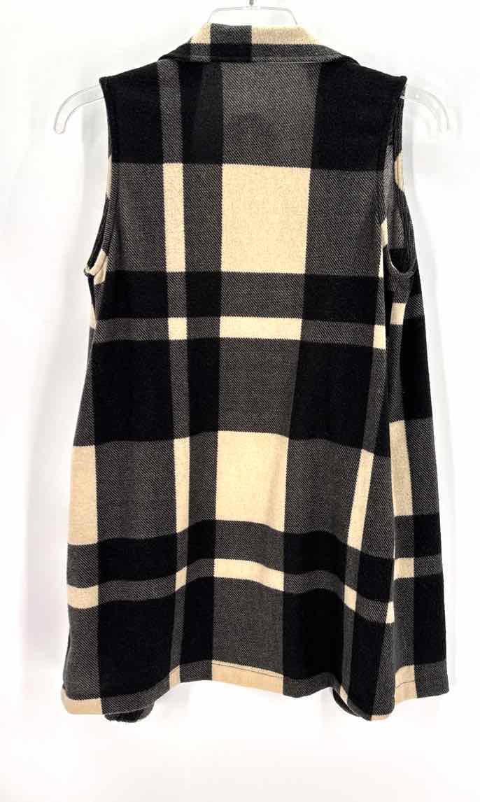 Size S Black Print Fleece Vest