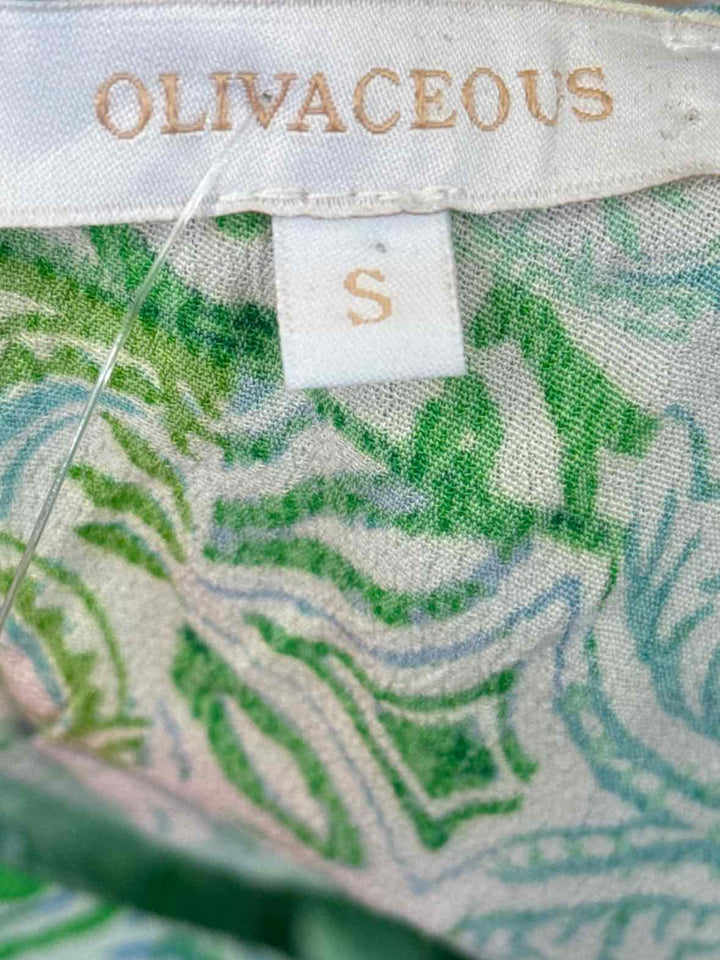 Size S OLIVACEOUS Green Print Dress