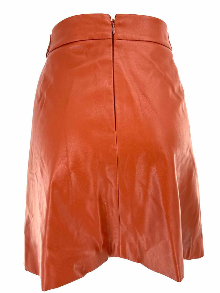Size 14 LOFT Rust Faux Leather Skirt