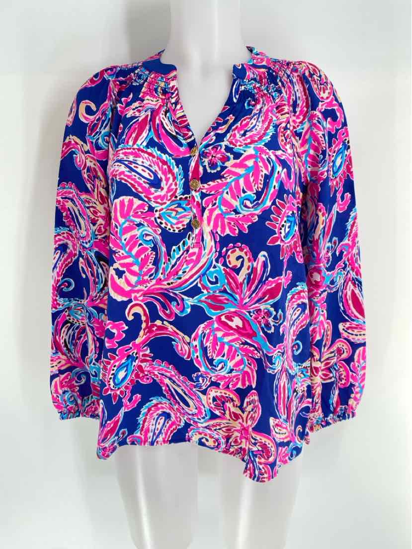 Size XS Lilly Pulitzer Multi-Color Silk Shirt