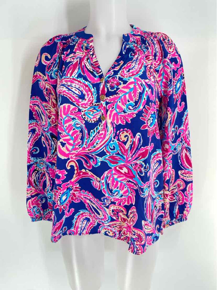 Size XS Lilly Pulitzer Multi-Color Silk Shirt