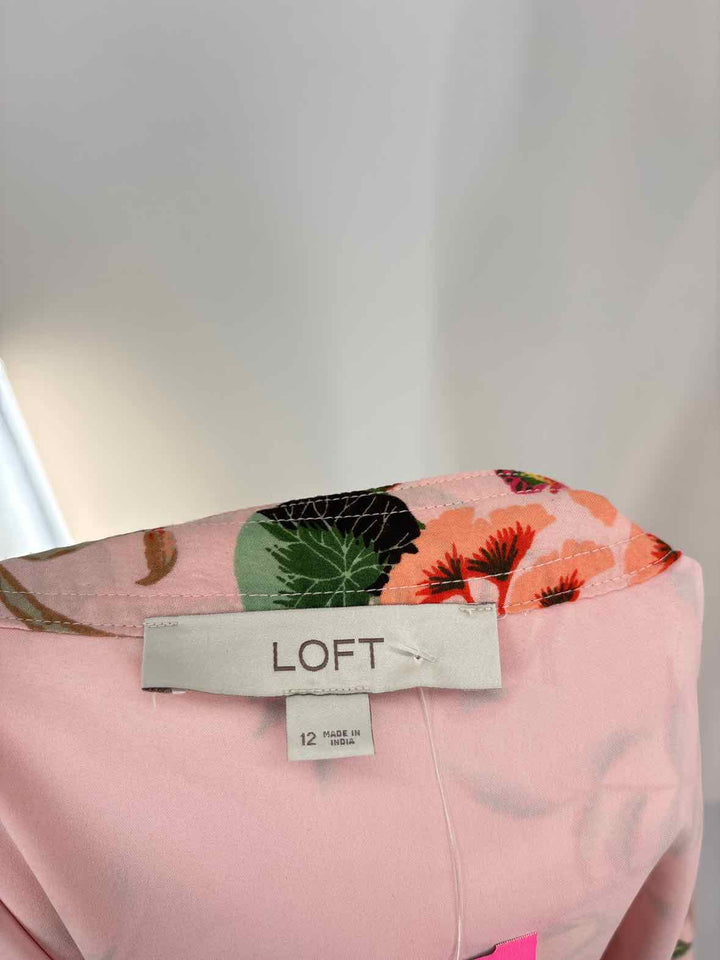 Size 12 LOFT PINK PRINT Dress