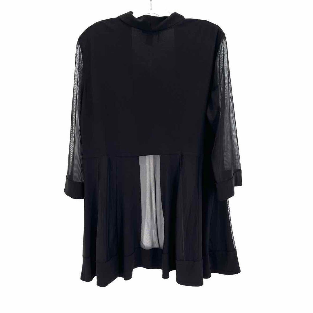 Size 14 R&M RICHARDS Black Mesh Cardigan