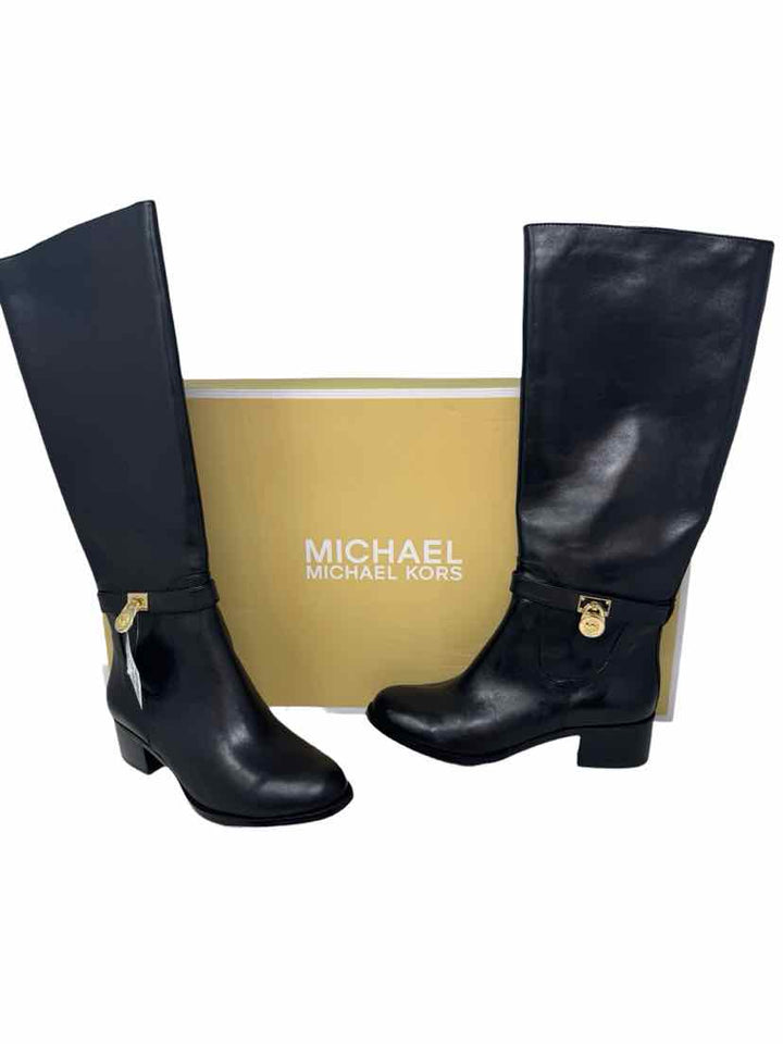 Shoe Size 8 Michael Kors Black Leather Luxury - Boots