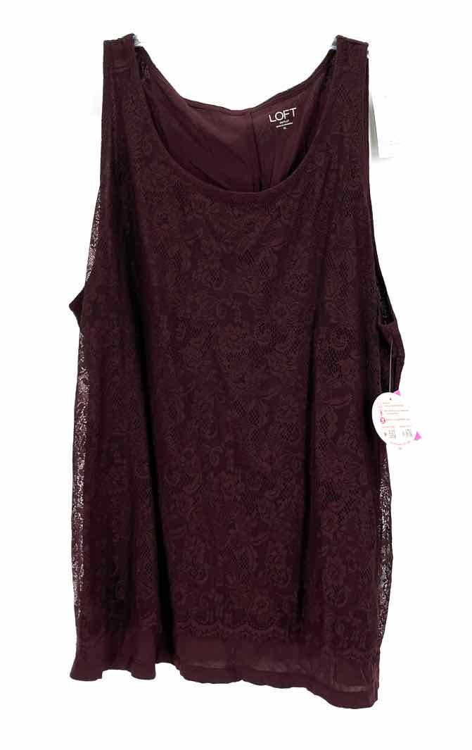 Size XL LOFT Burgundy Lace Shirt