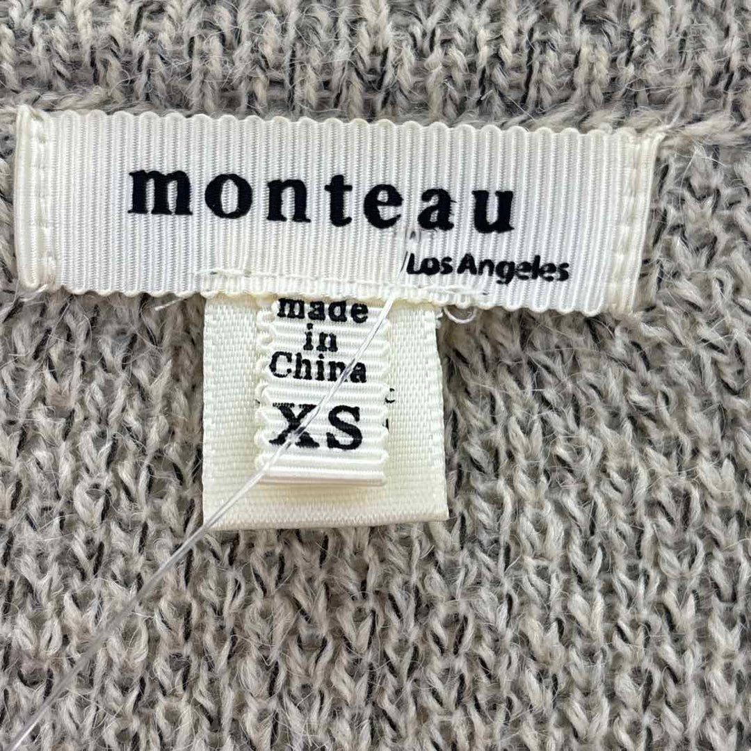 Size XS MONTEAU Tan Knit Cardigan