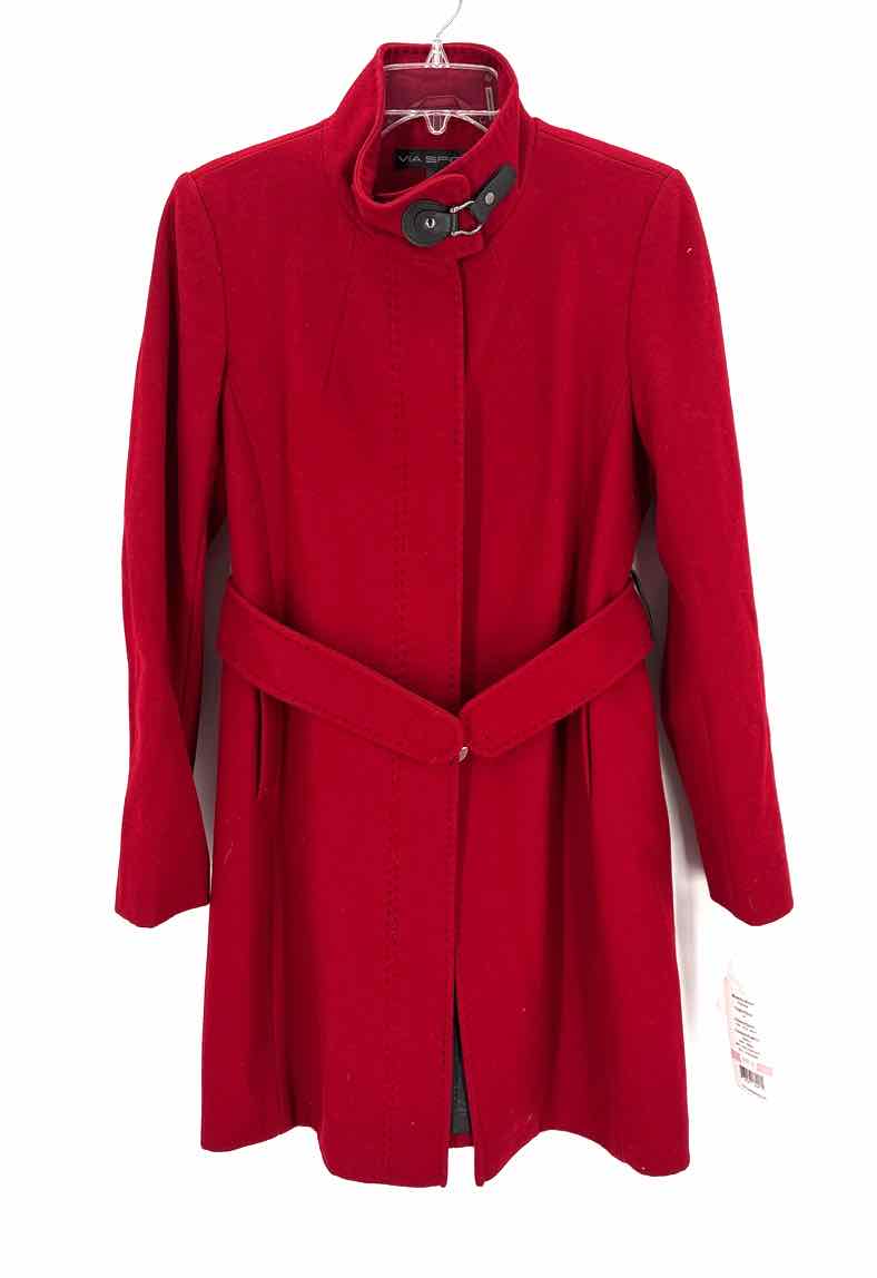 Size 6 VIA SPIGA Red Wool Coat