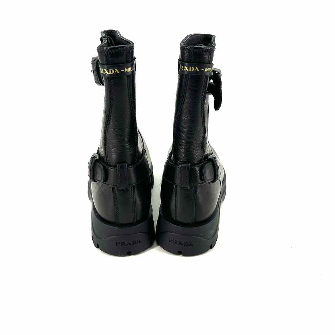 Shoe Size 38.5 PRADA Black Leather Luxury - Boots