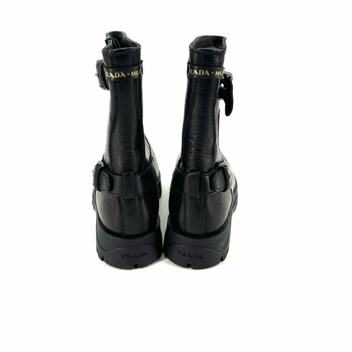 Shoe Size 38.5 PRADA Black Leather Luxury - Boots