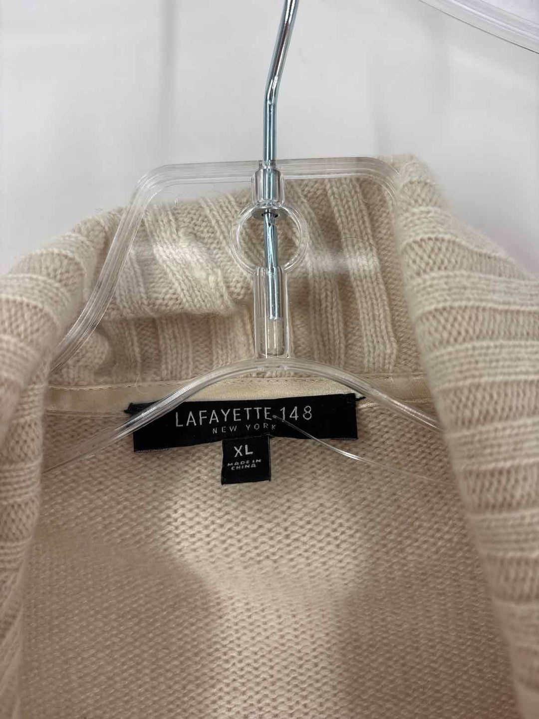 Size XL LAFAYETTE Ivory Cashmere Cardigan
