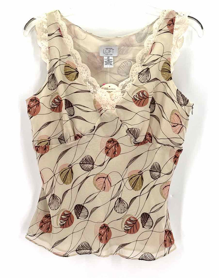 Size 12 LOFT Taupe Lace Shirt