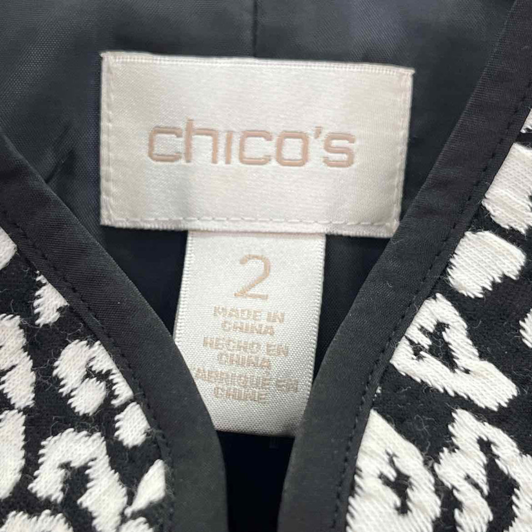 Size L Chico's Black Print Vest