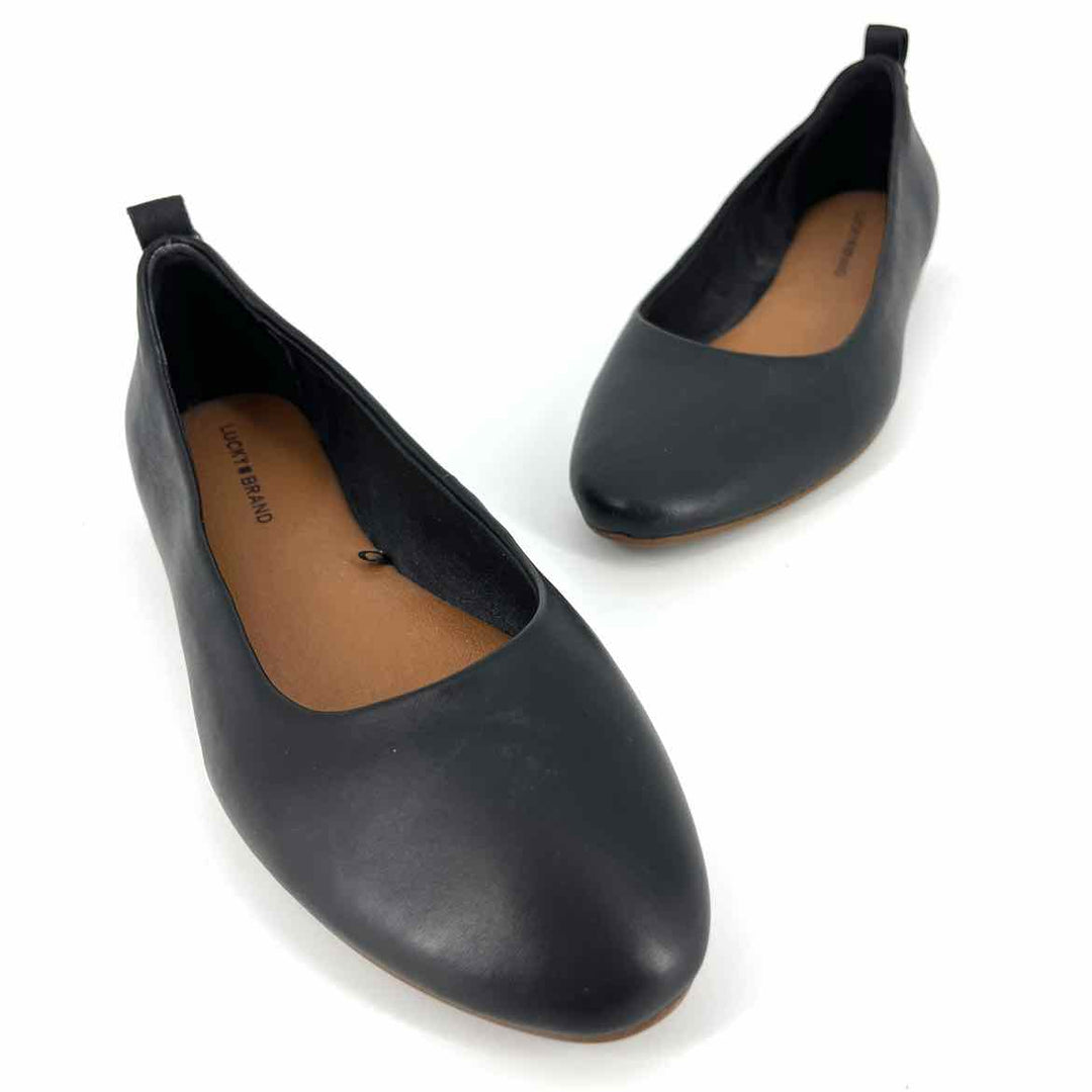 Shoe Size 8 LUCKY Black Leather Flats