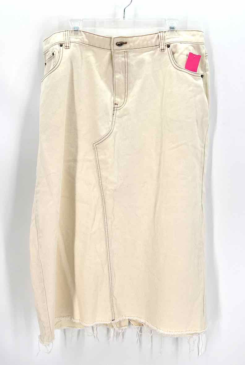 Size 17 Cream Denim Skirt
