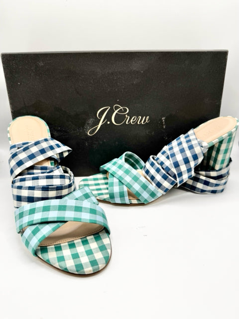Shoe Size 7.5 J Crew Navy Print Sandals