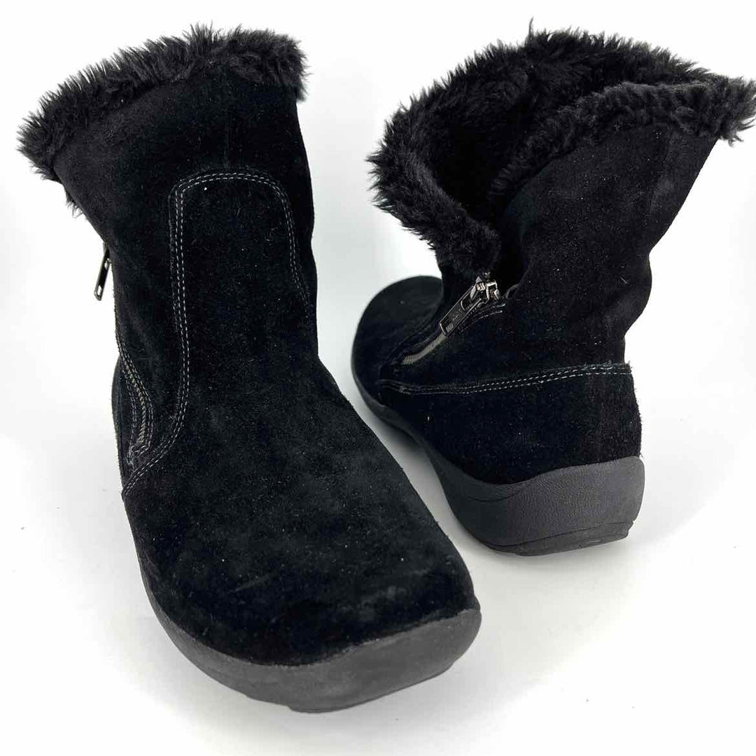 Shoe Size 10 Naturalizer Black Leather Faux Fur Boots