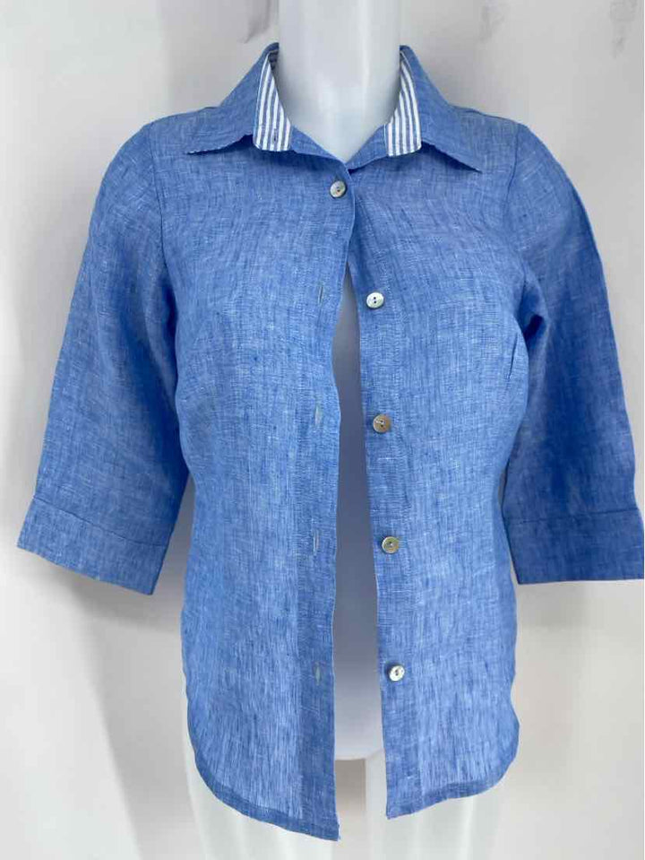 Size XS Blue Linen Shirt