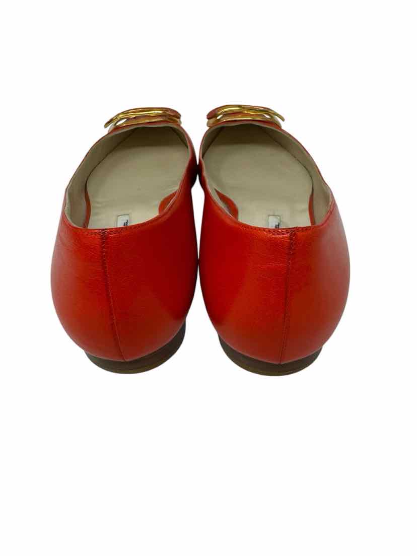 Shoe Size 39.5 OSCAR DE LA RENTE Orange Flats