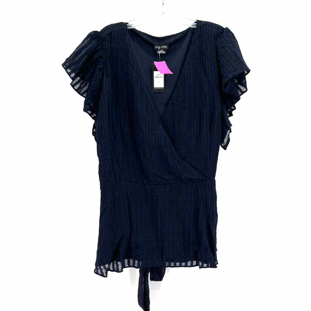 Size L CITY CHIC Navy Shirt