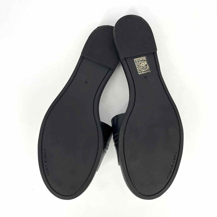 Shoe Size 10 Tory Burch Black Leather Sandals