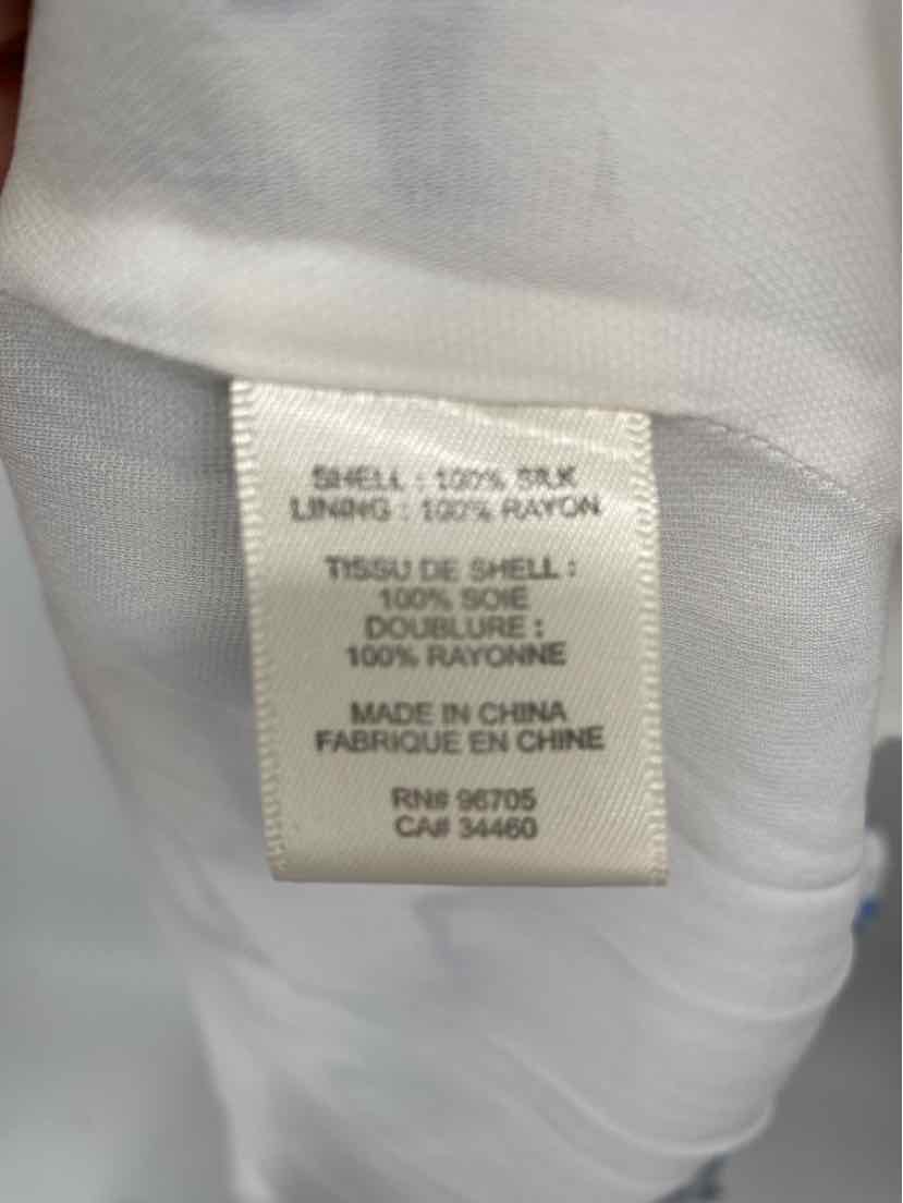 Size 6 REBECCA TAYLOR White Print Dress