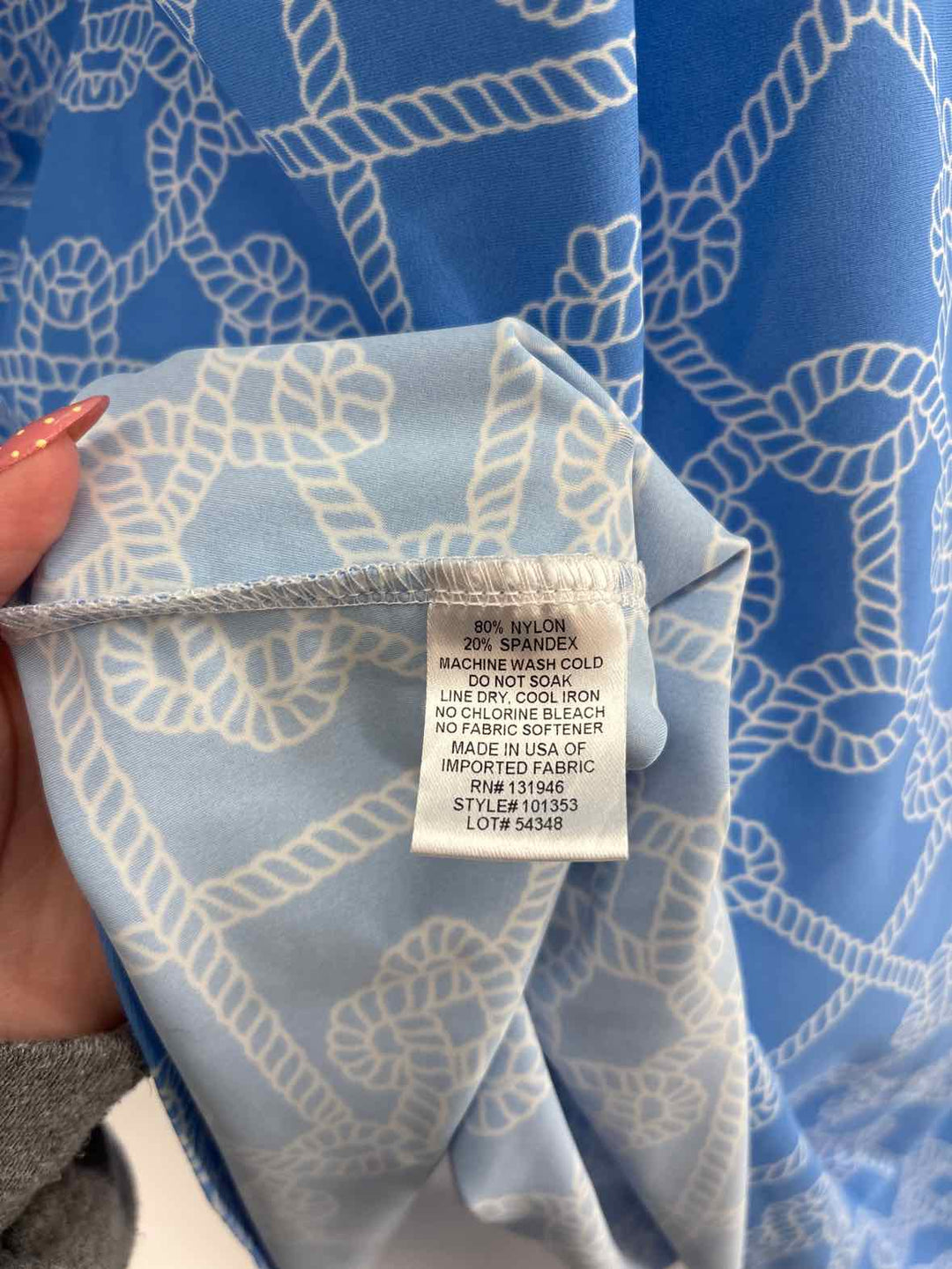 Size L Blue Print Dress