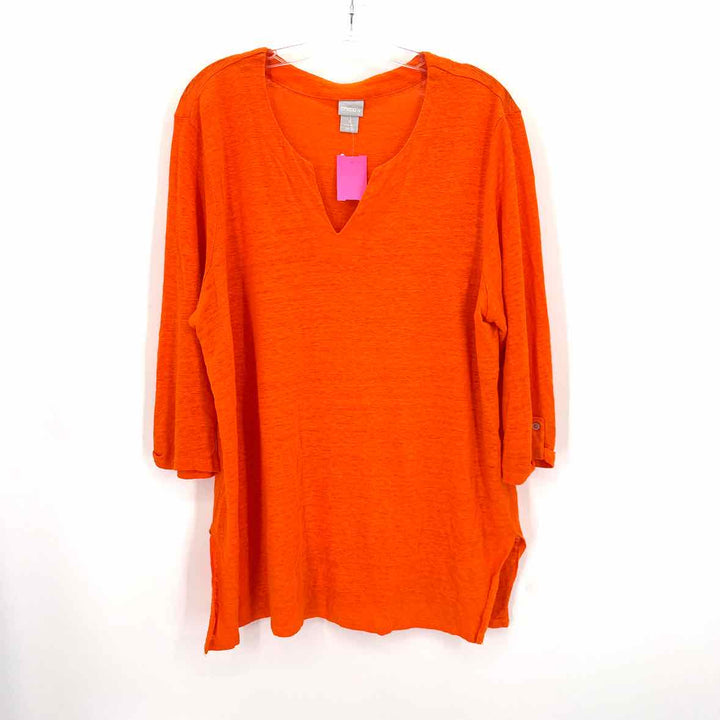 Size 3 Chico's Orange Linen Shirt