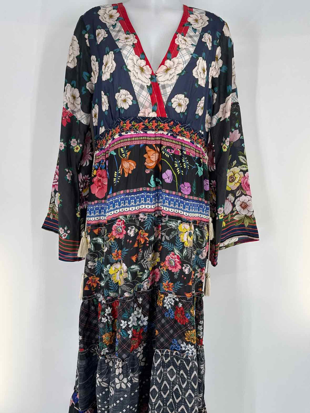 Size S Johnny Was Multi-Color Silk Dress