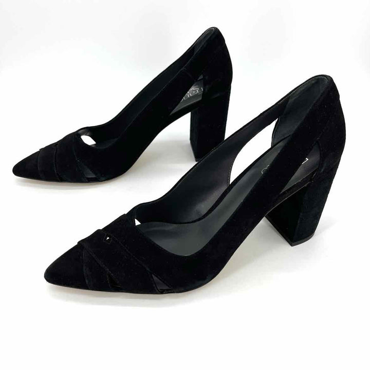 Shoe Size 9 FRANCO SARTO Black Suede Pumps