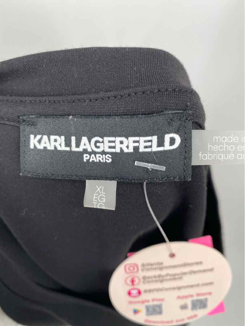 Size XL KARL LAGERFELD Black Cotton Dress