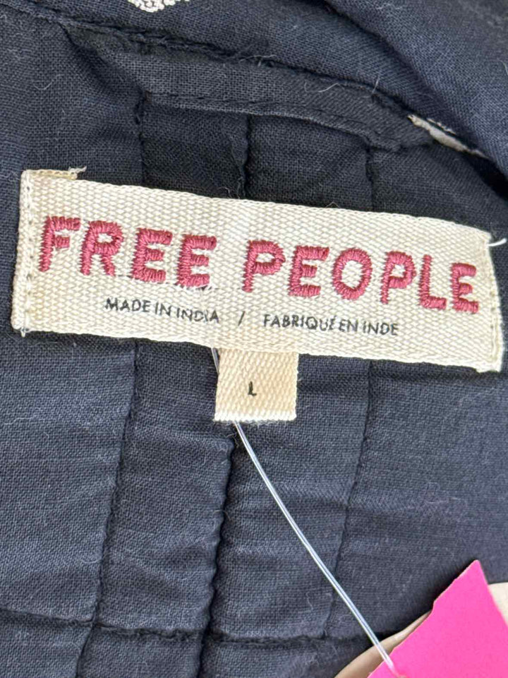 Size L FREE PEOPLE Navy Print Jacket