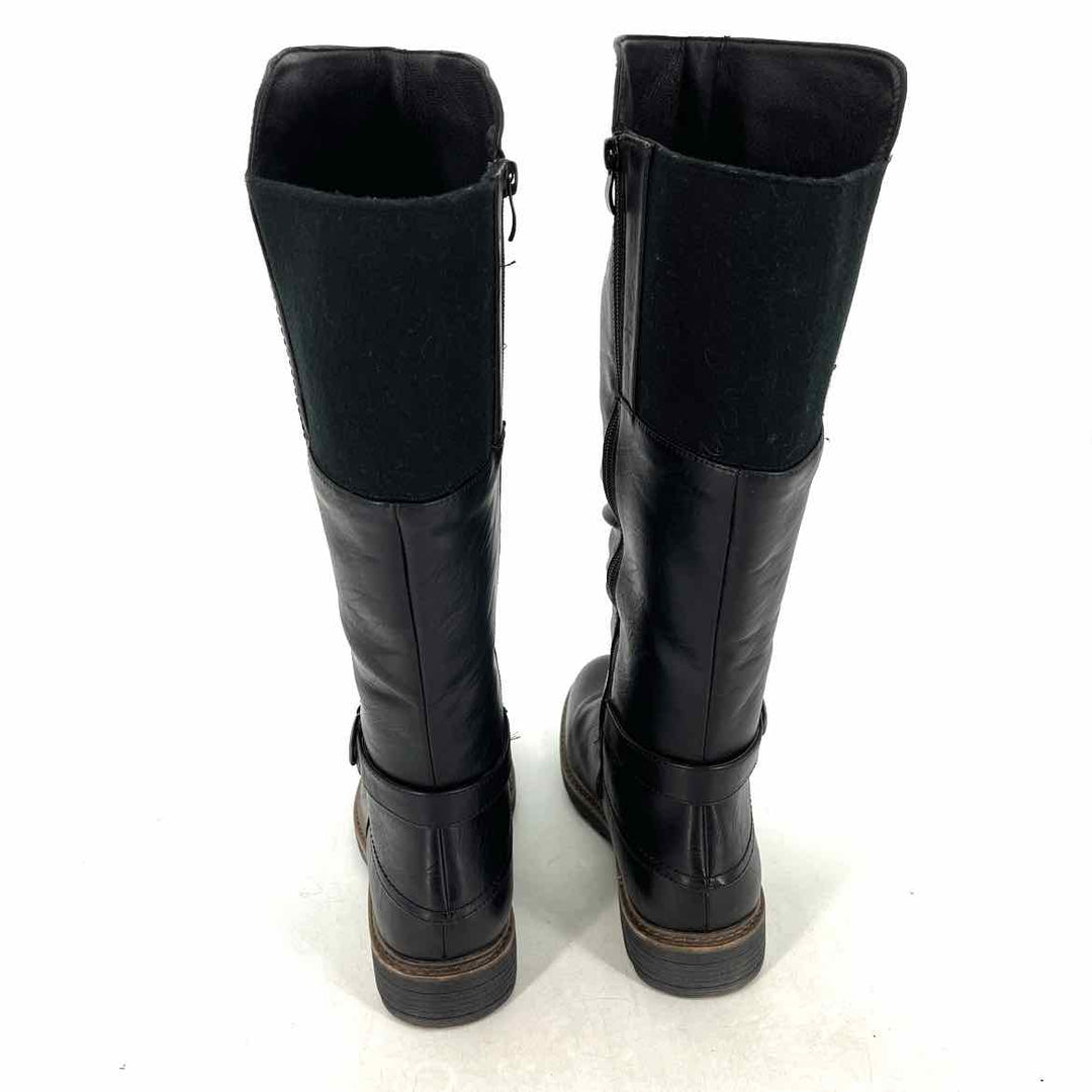 Shoe Size 41 Black Faux Leather Boots