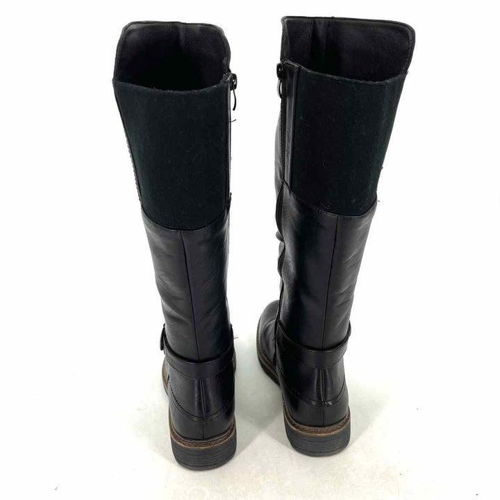 Shoe Size 41 Black Faux Leather Boots