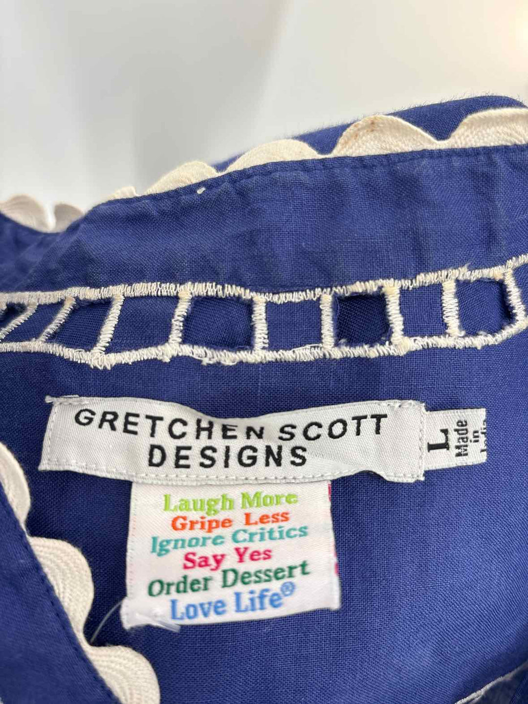 Size L Gretchen Scott Navy Shirt