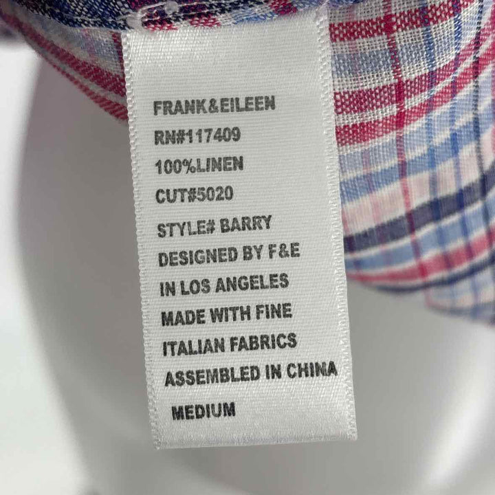 Size M FRANK & EILEEN Multi-Color Linen Shirt