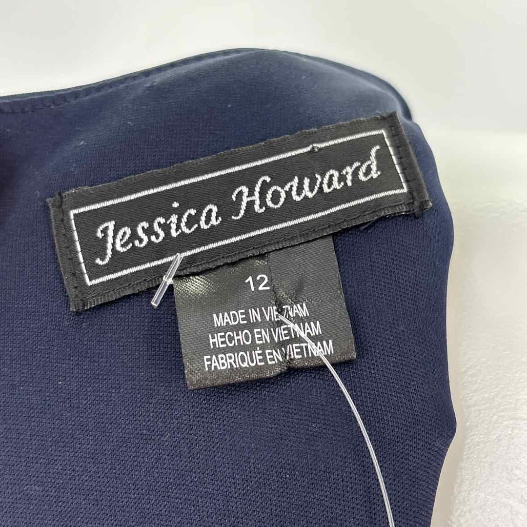 Size 12 JESSICA HOWARD Navy Rhinestone Dress
