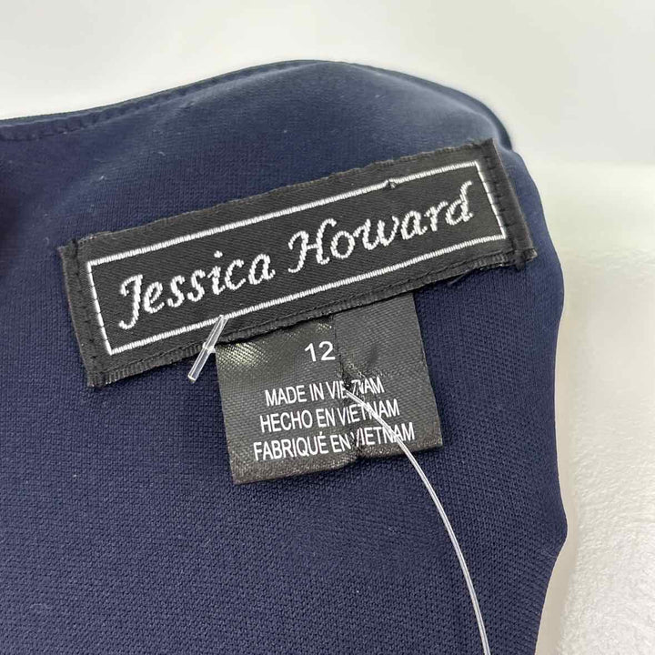 Size 12 JESSICA HOWARD Navy Rhinestone Dress
