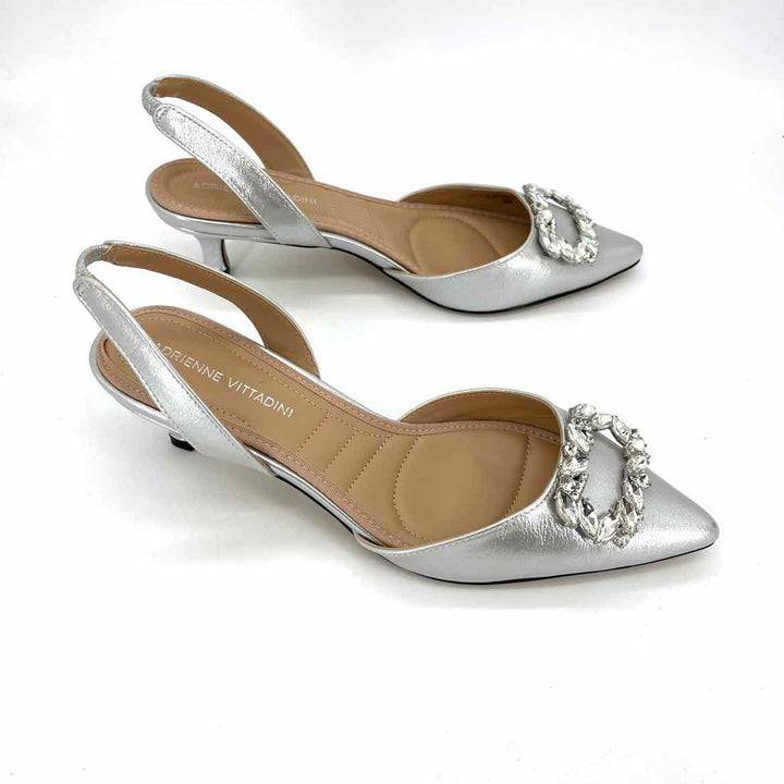 Shoe Size 8 ADRIENNE VITTADINI Silver Pumps